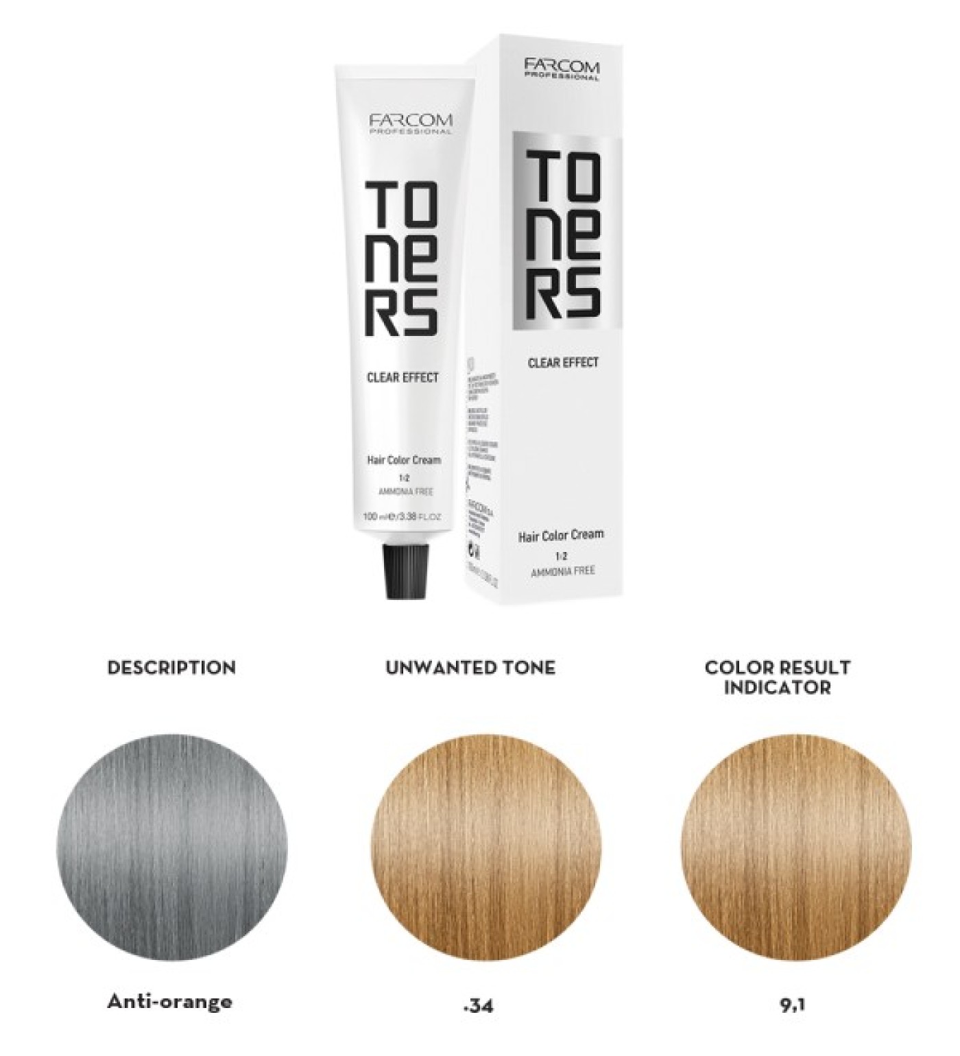 prodotto FARCOM TONERS ANTI-ORANGE 100ML<br>Contrasta i toni .34